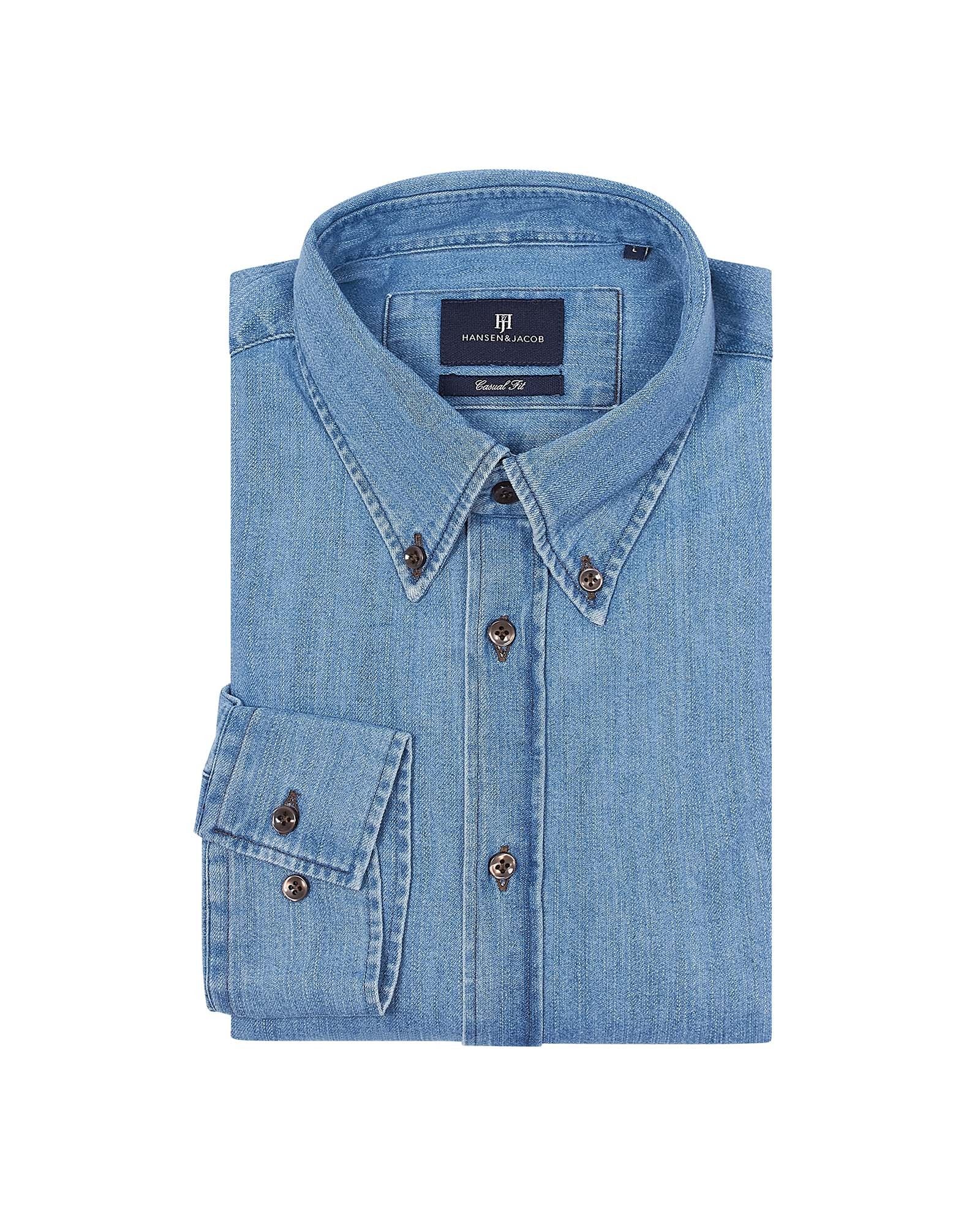Teo Slub Denim Shirt BLÅ