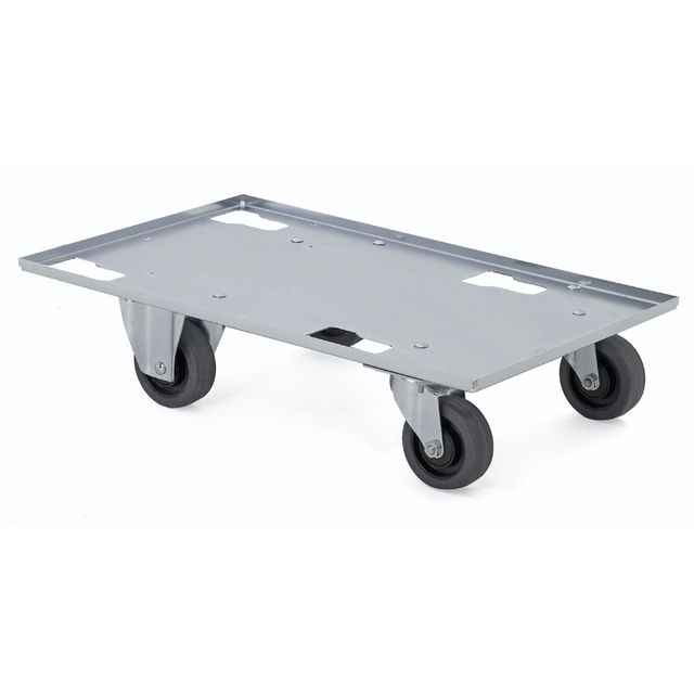 Sheet metal dolly with two swivel and two fixed wheels
