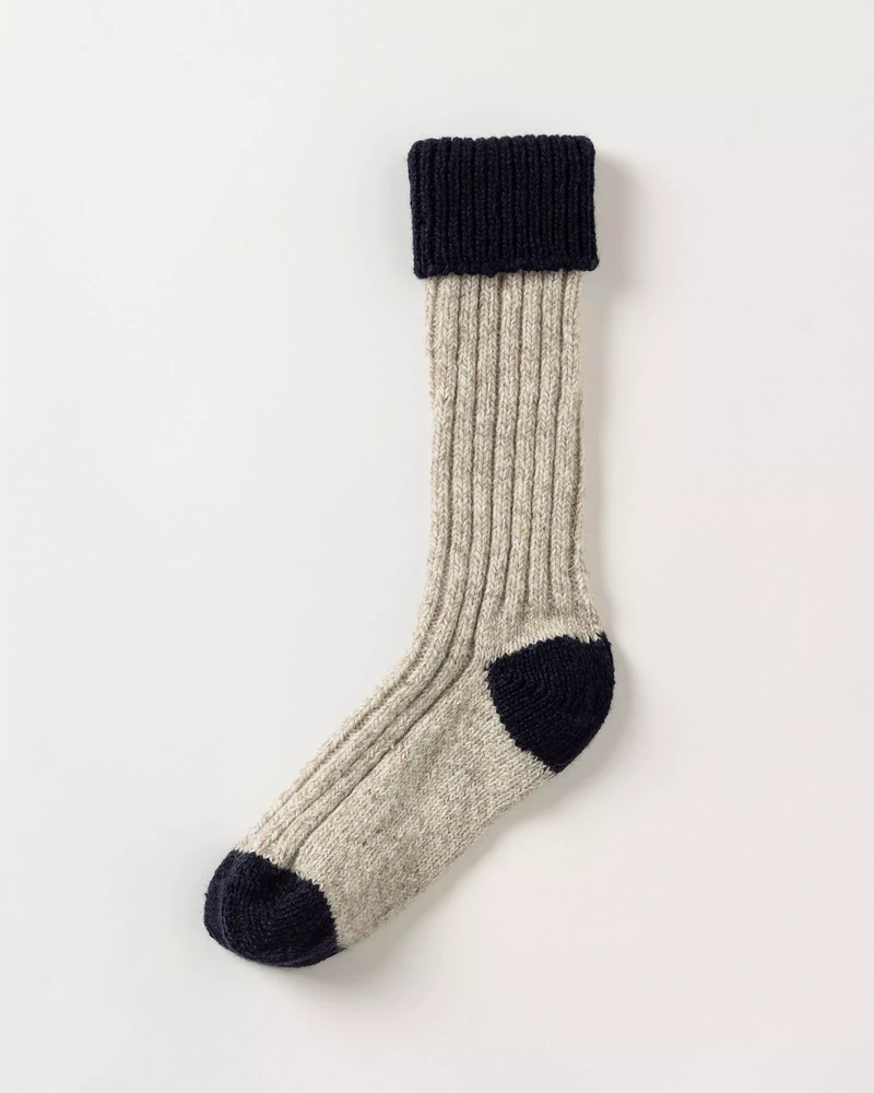 Brommö raggsocka Khaki/Navy