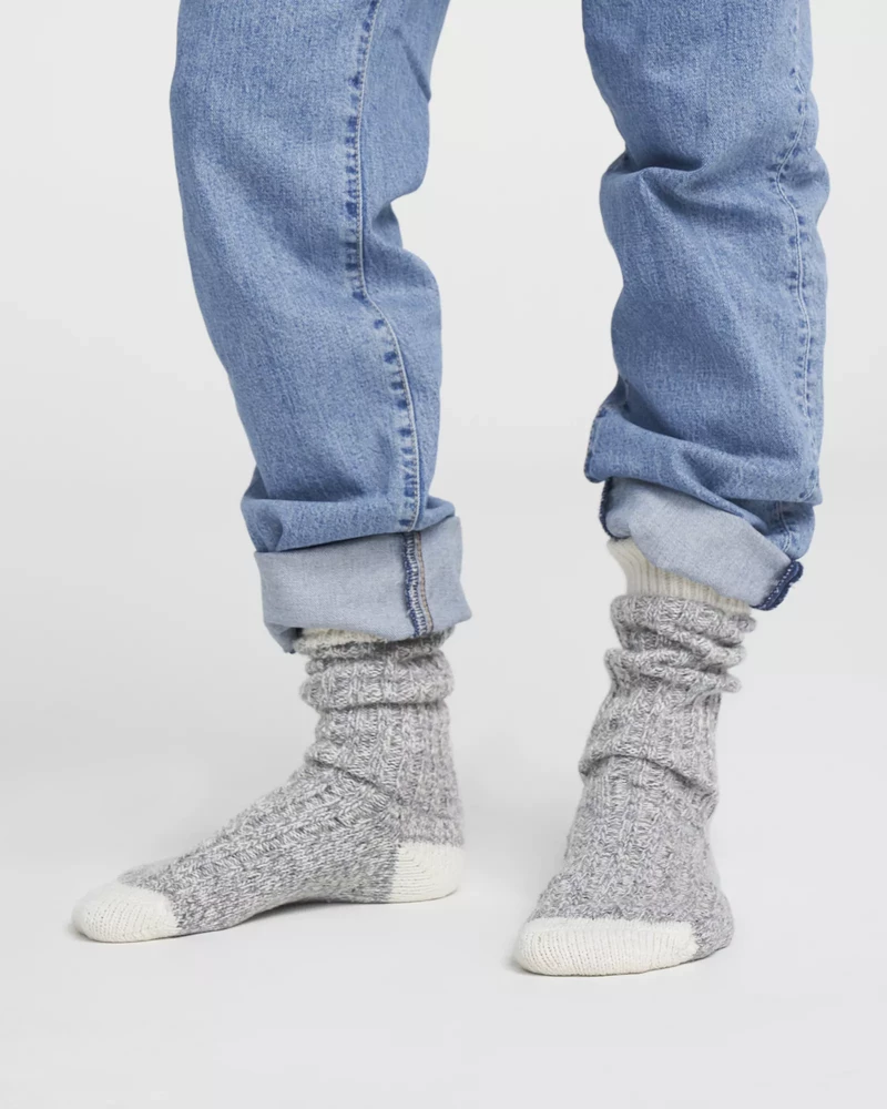 Brommö raggsocka Grey Mel./Off White