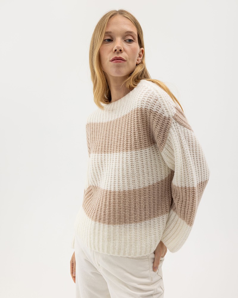Cajsa Sweater Off White/Warm Sand