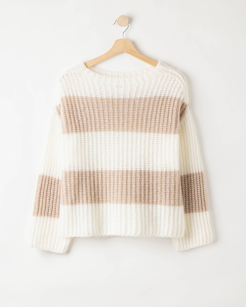 Cajsa Sweater Off White/Warm Sand