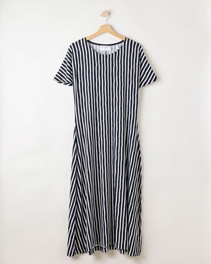 Ellen Capsleeve Dress Navy/Off White