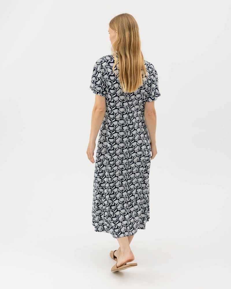 Ellen Capsleeve Dress Navy (pattern)