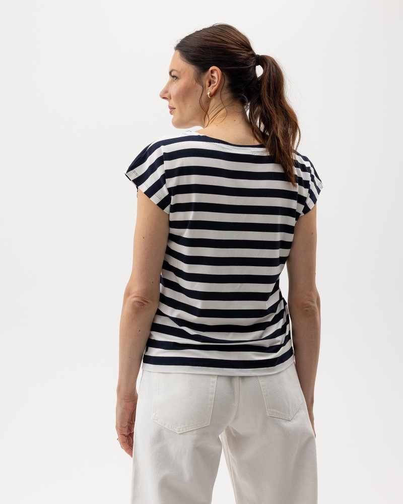 Ellen Capsleeve White/Navy