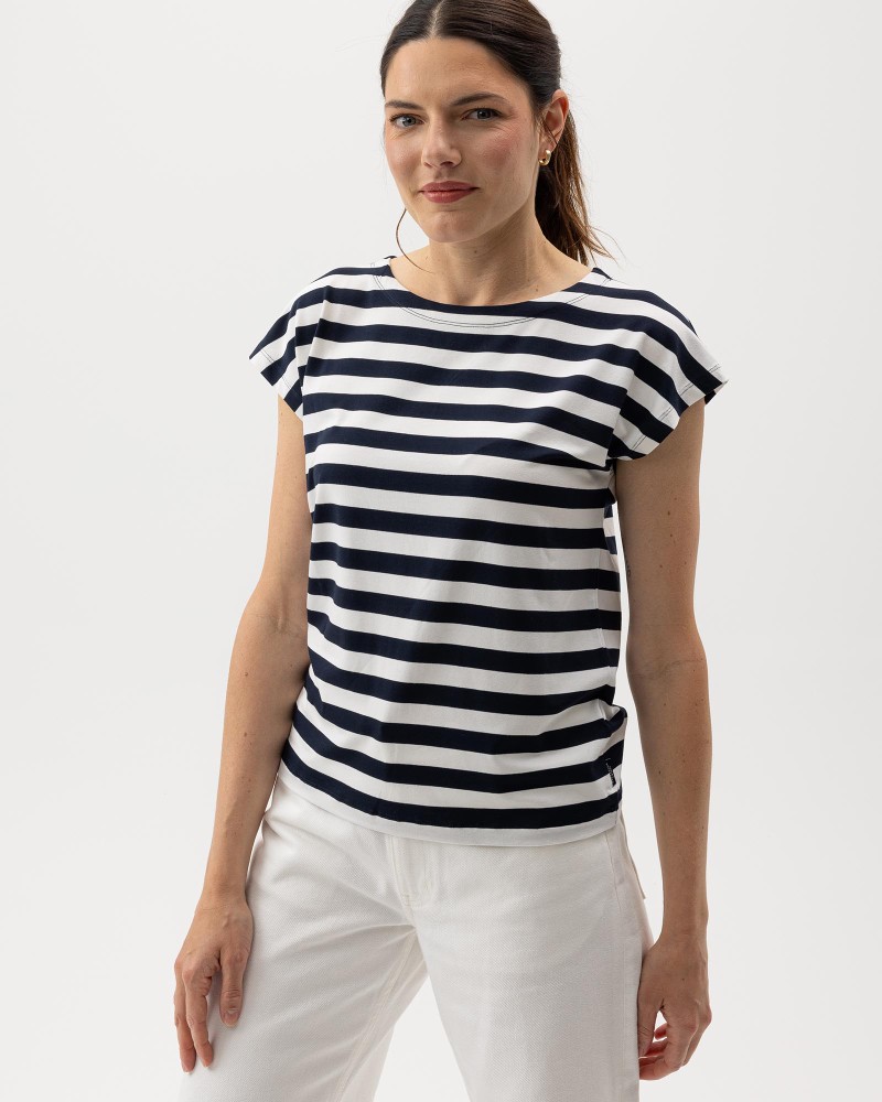Ellen Capsleeve White/Navy
