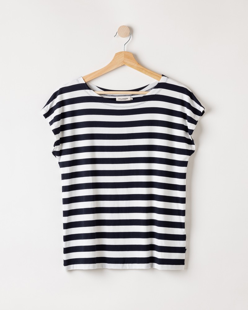 Ellen Capsleeve White/Navy