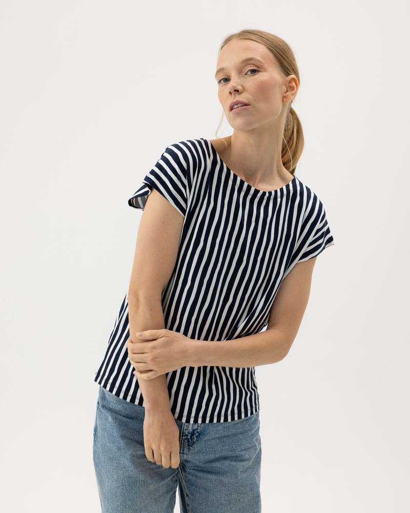Ellen Capsleeve Navy/Off White