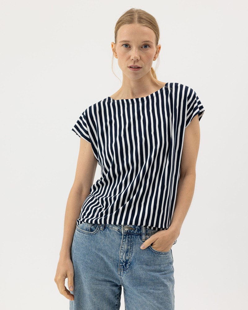 Ellen Capsleeve Navy/Off White