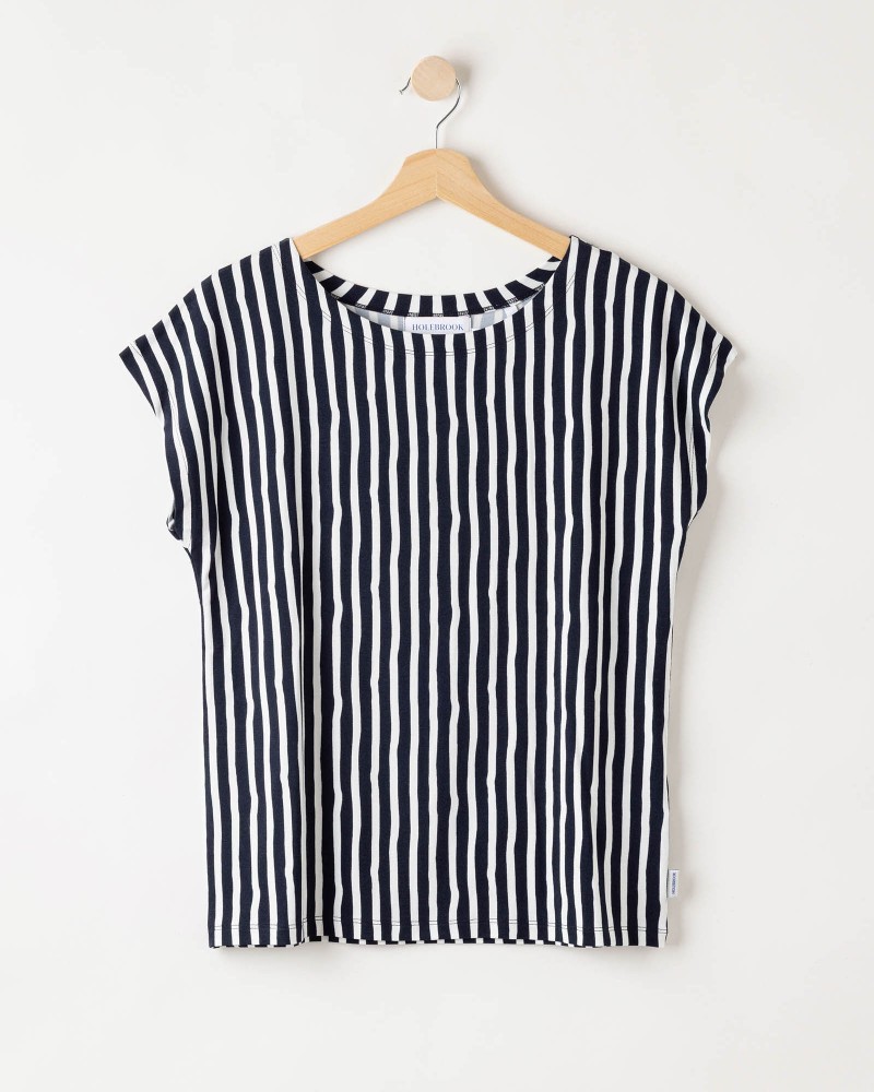 Ellen Capsleeve Navy/Off White