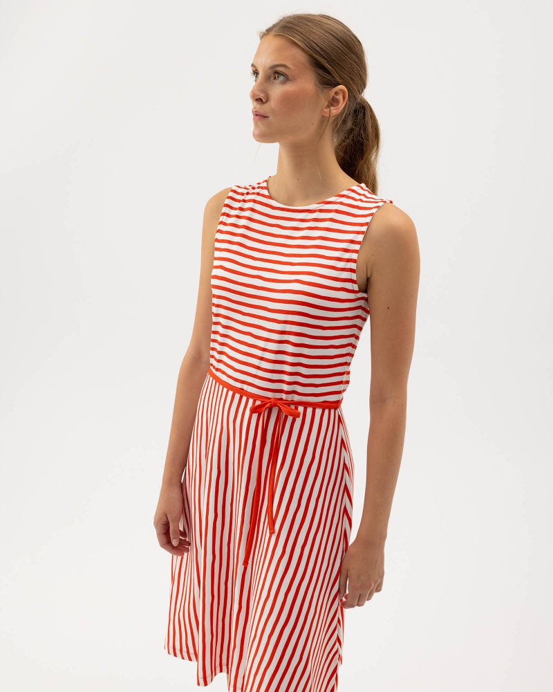 Ellen Dress Off White/Bright Red