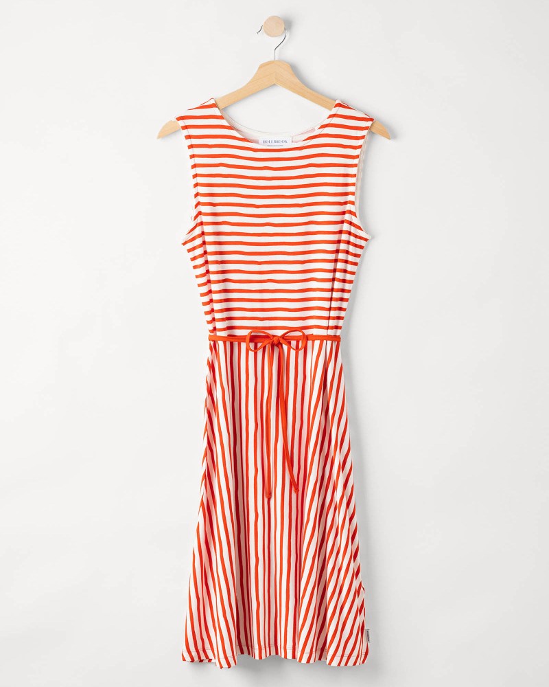 Ellen Dress Off White/Bright Red