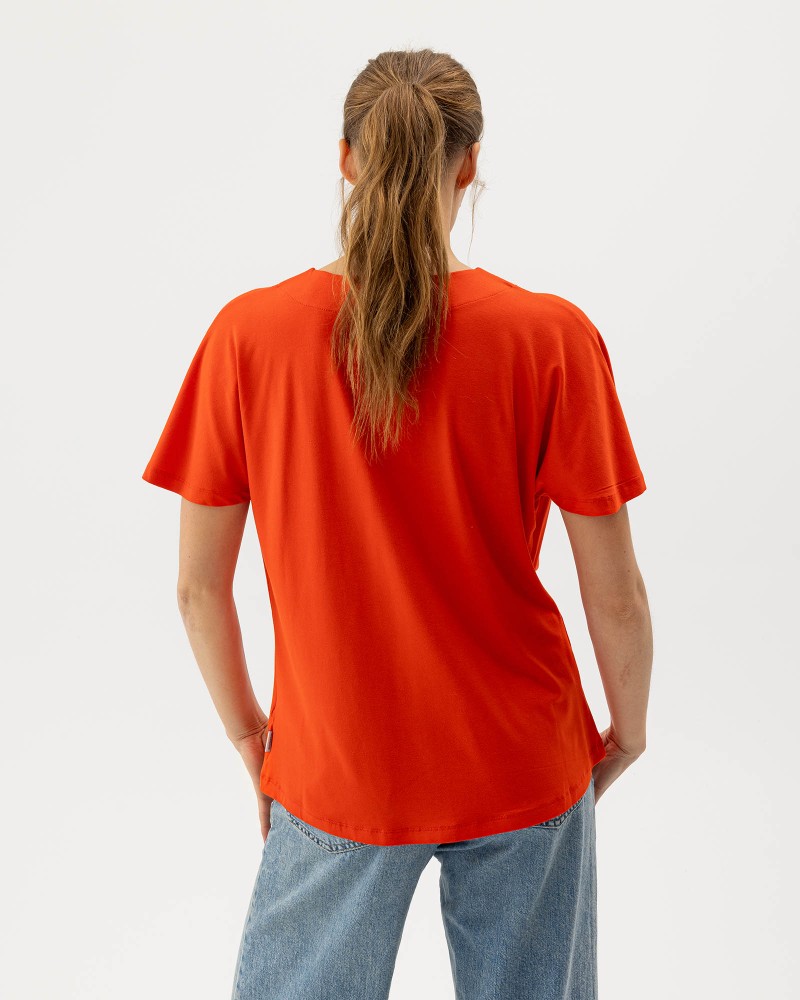 Ellen V-neck Top Bright Red