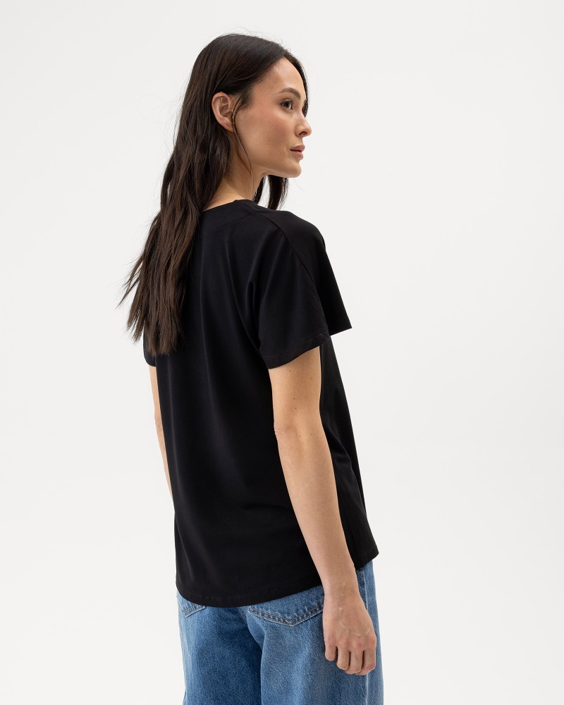 Ellen V-neck Top Black