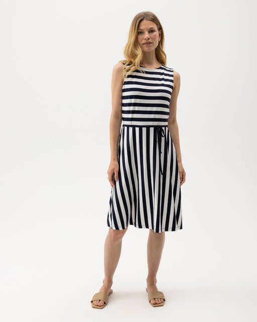Esther Dress White/Navy