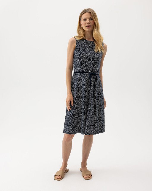 Esther Dress Navy/Off White (dot)