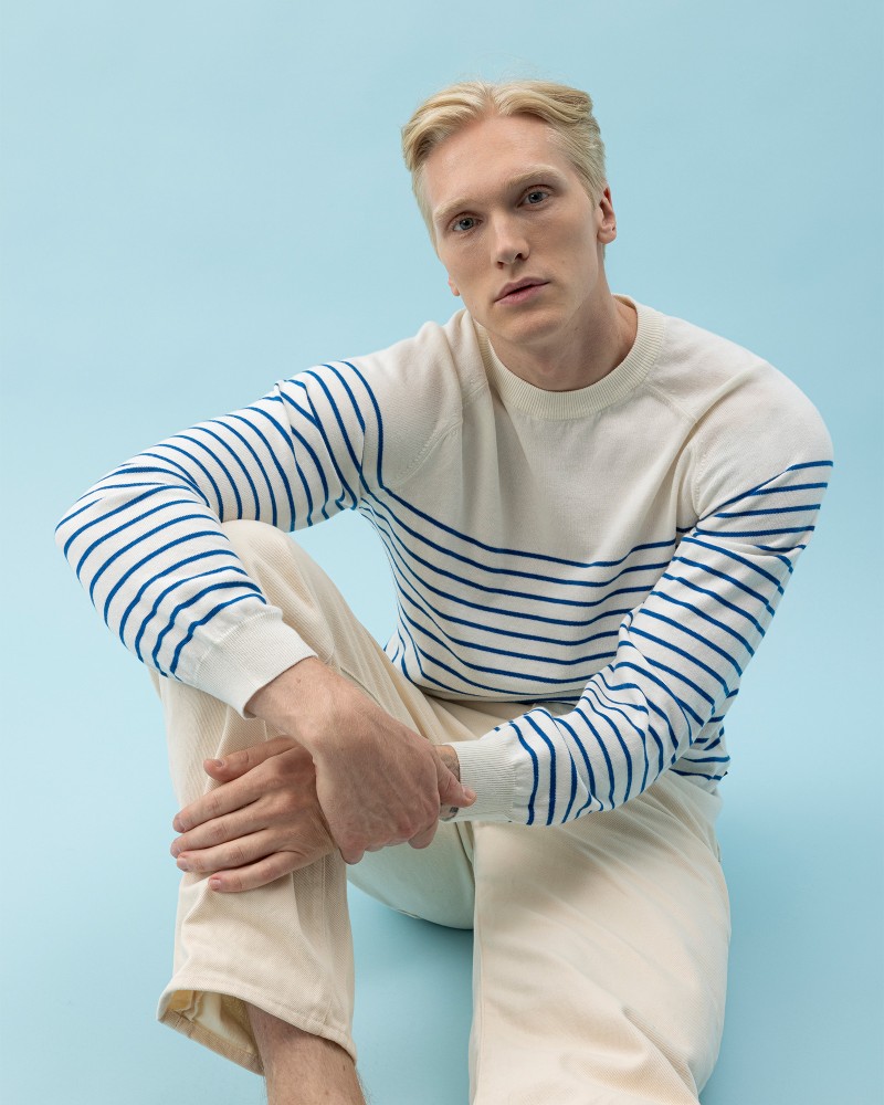 Gunnar Crew Gunnar Crew Off White/Surf Blue