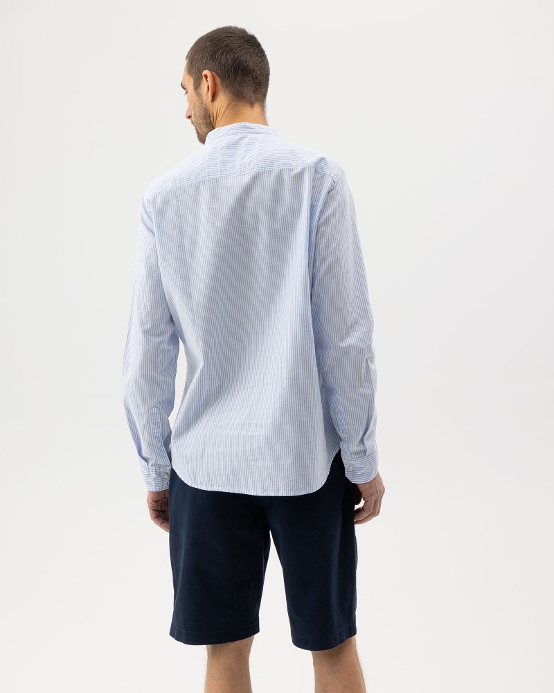 Jan Collarless Shirt Jan Collarless Shirt Light Blue/White