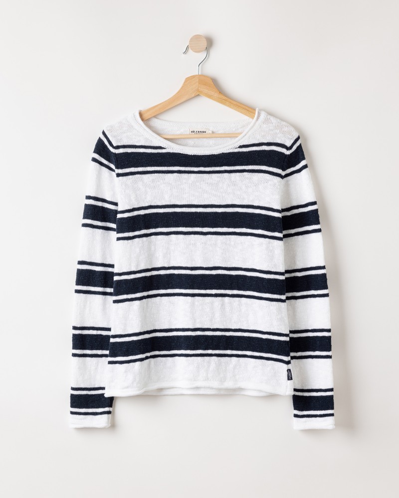 Juni Boatneck White/Navy