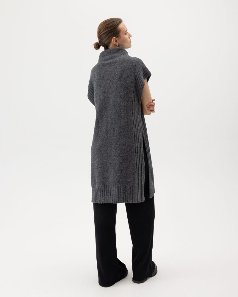 Kicki Long Vest Kicki Long Vest Dark Grey Mel.