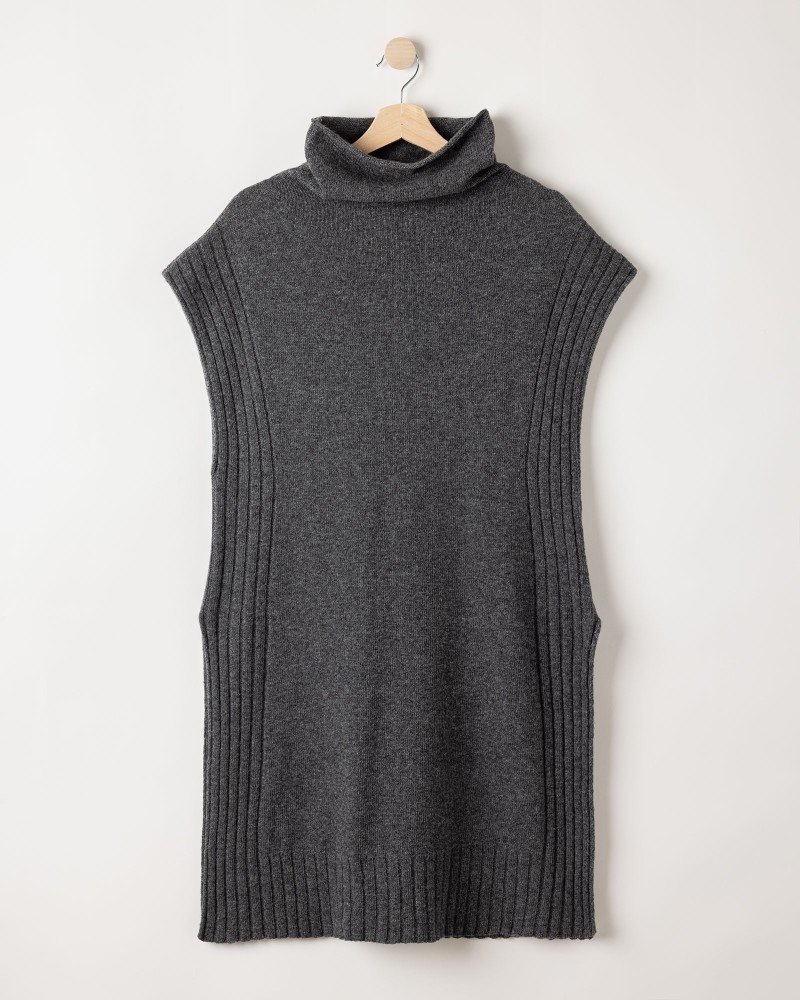 Kicki Long Vest Kicki Long Vest Dark Grey Mel.