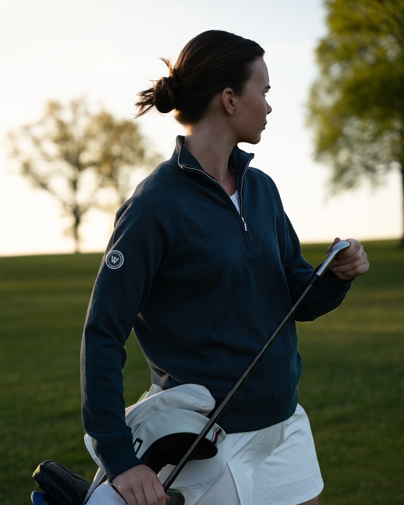 Laura T-neck WP Navy