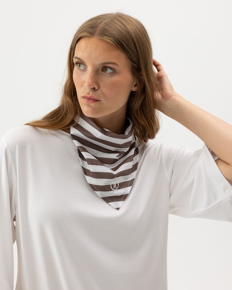 Marie Scarf Dark Brown/White