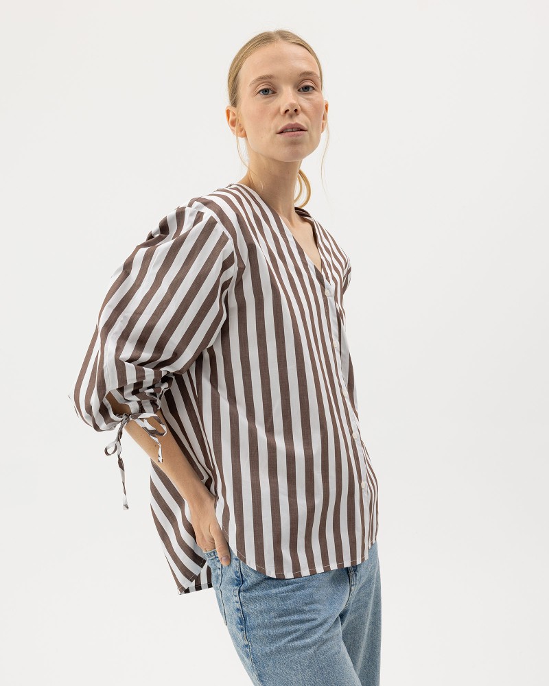Marie Shirt Dark Brown/White