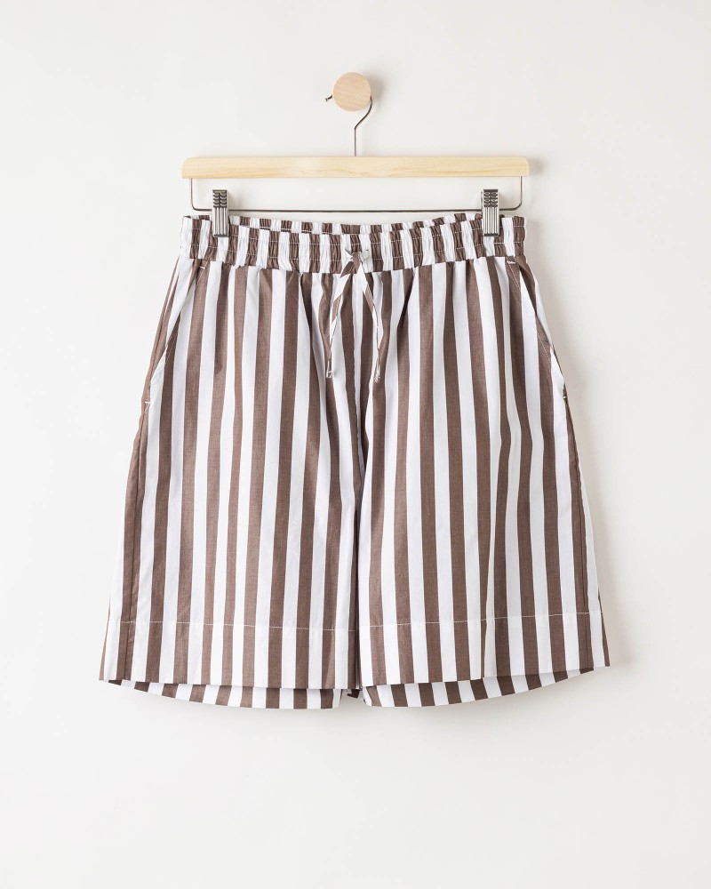 Marie Shorts Dark Brown/White