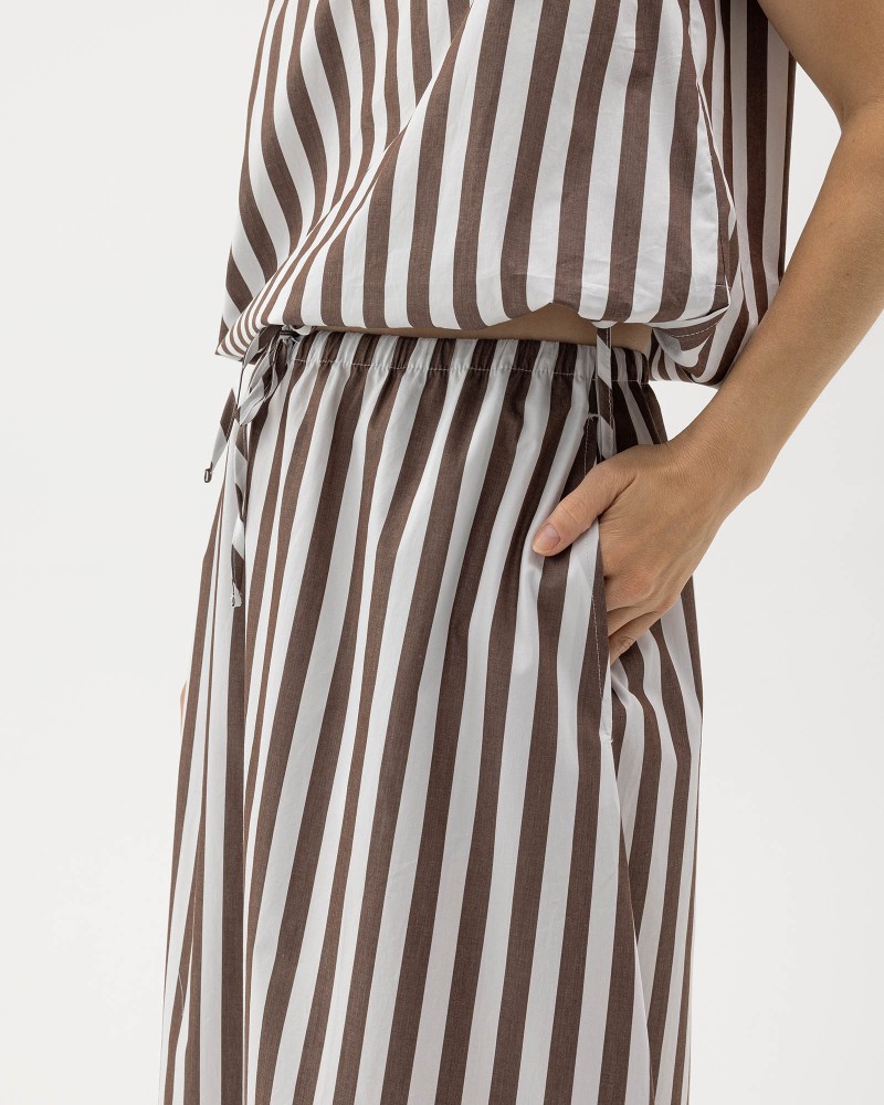 Marie Skirt Dark Brown/White