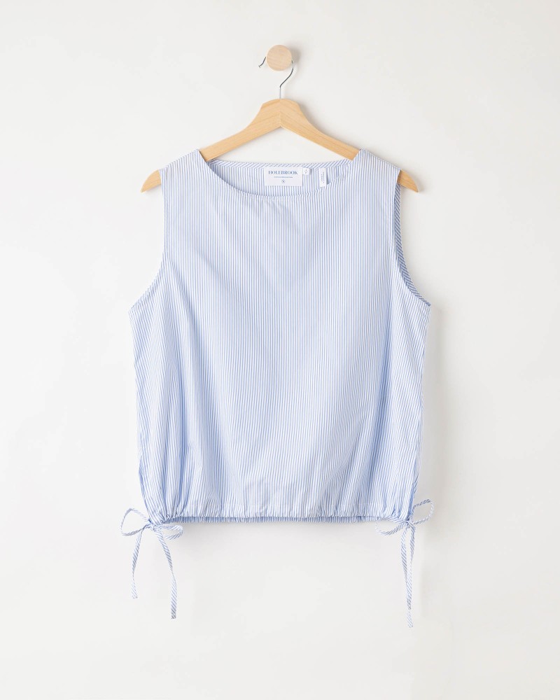 Marie Top White/Light Blue