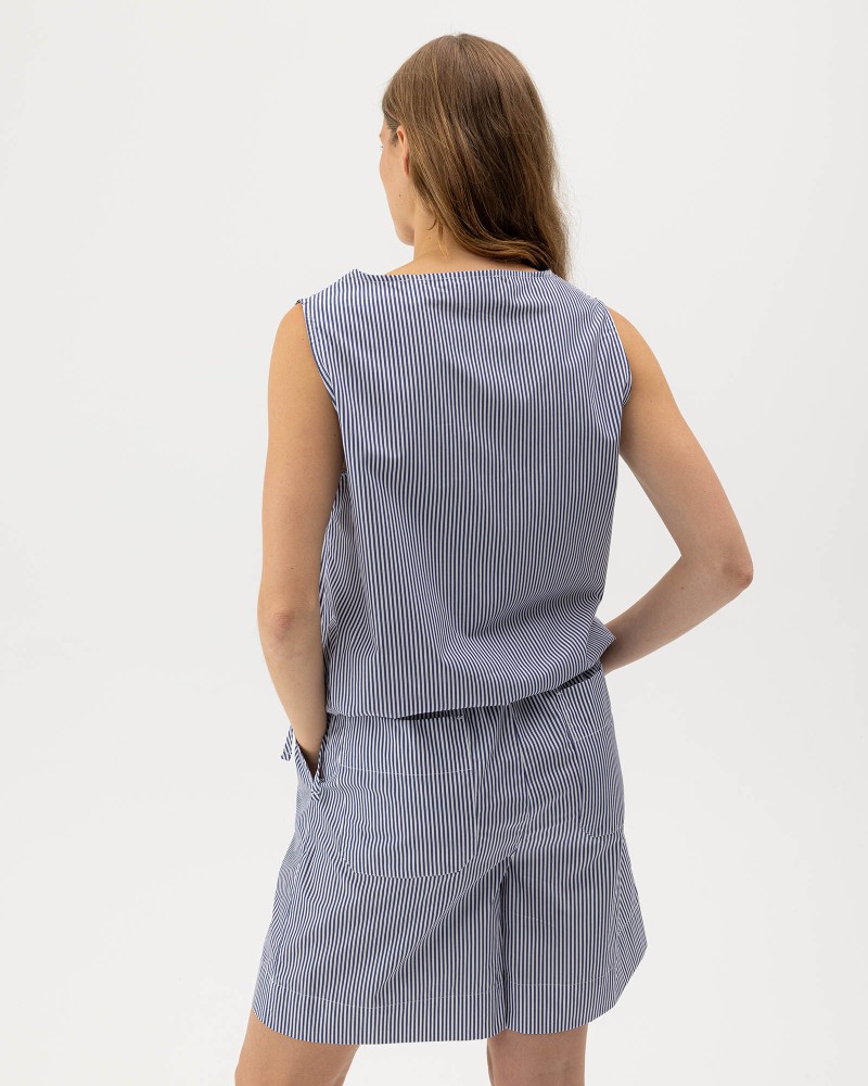 Marie Top Navy/White