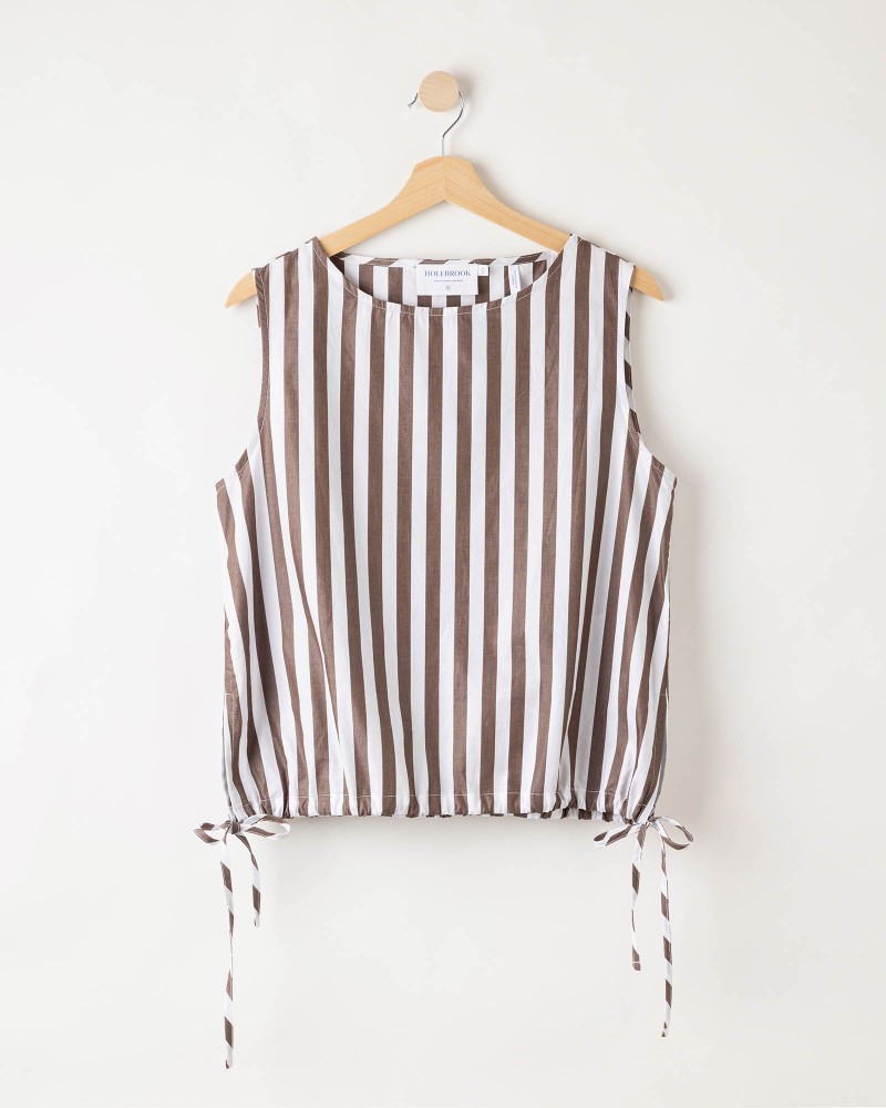 Marie Top Dark Brown/White
