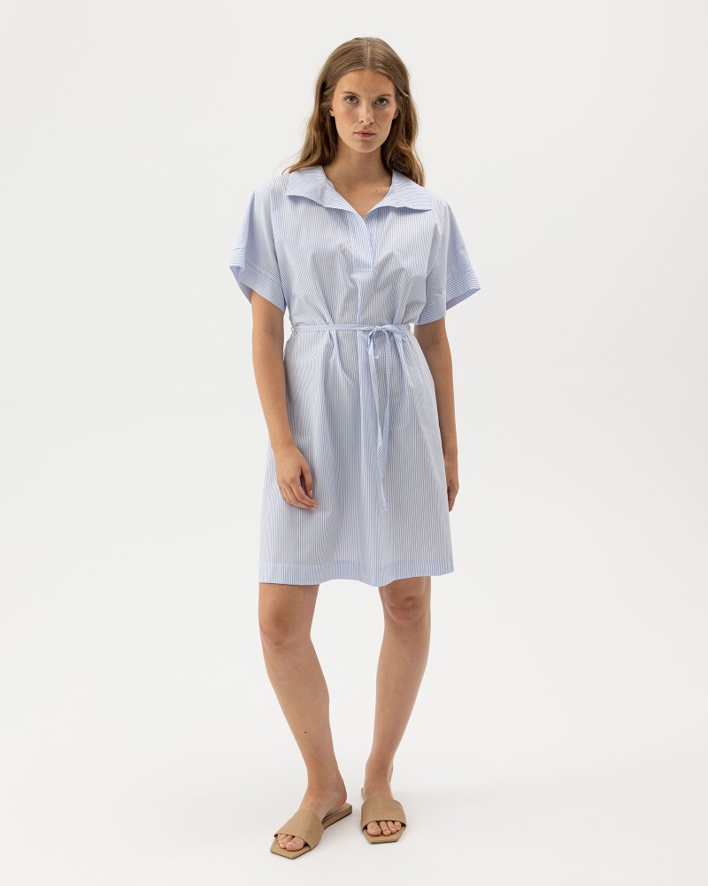 Marie Tunic Dress White/Light Blue