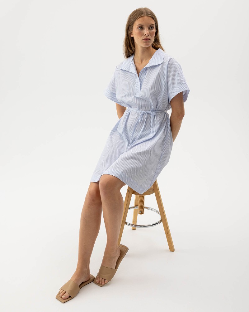 Marie Tunic Dress White/Light Blue