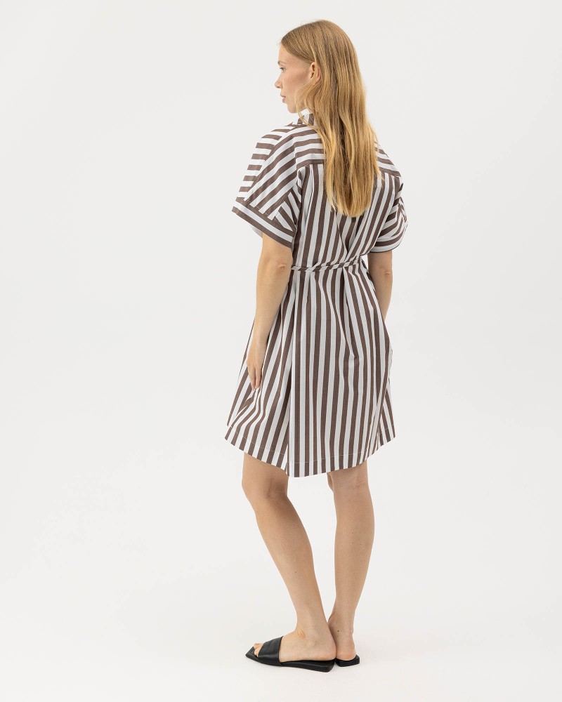 Marie Tunic Dress Dark Brown/White