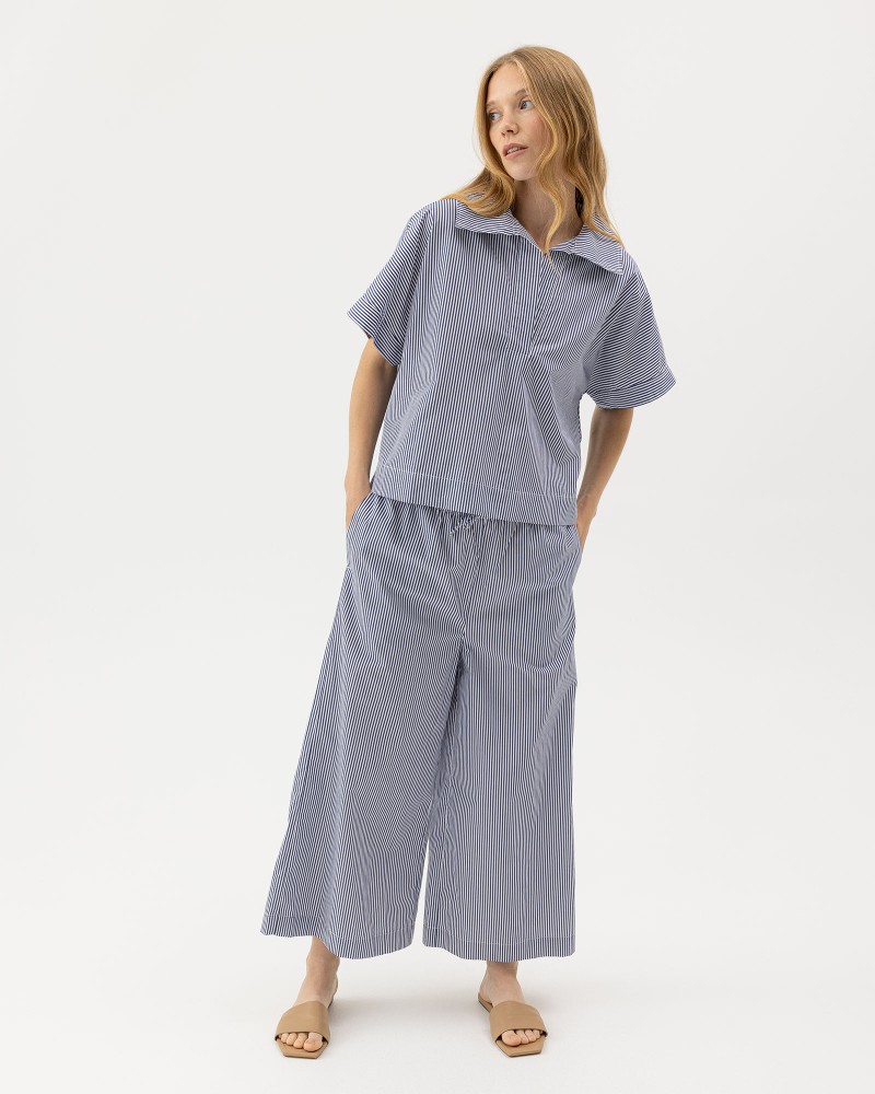 Marie Wide Pants Navy/White