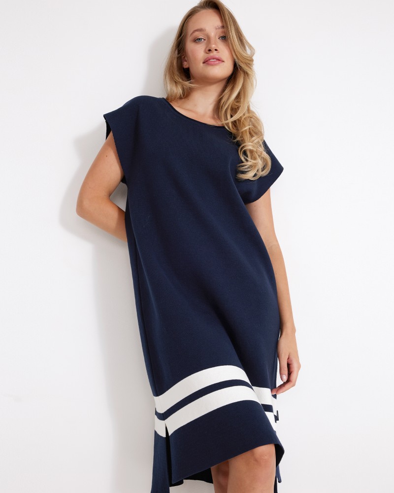 Nadja Dress Navy/Off White