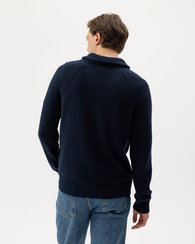 Roger Shawl Collar Navy