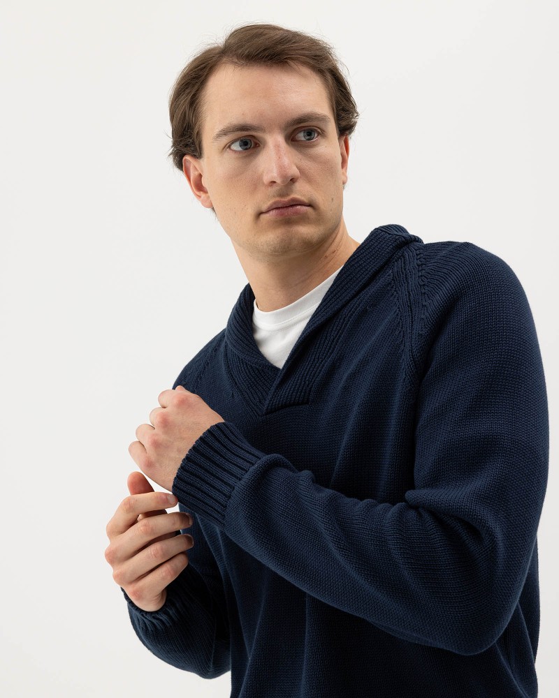 Roger Shawl Collar Navy