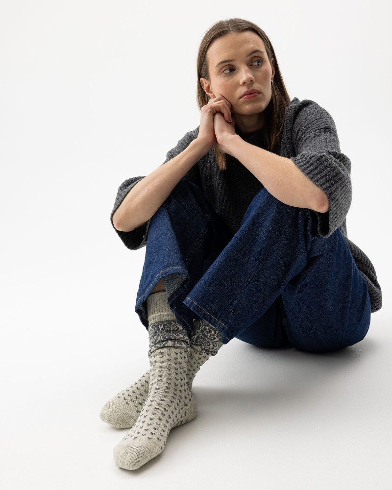 Sundborn Raggsocka Off White Mel.