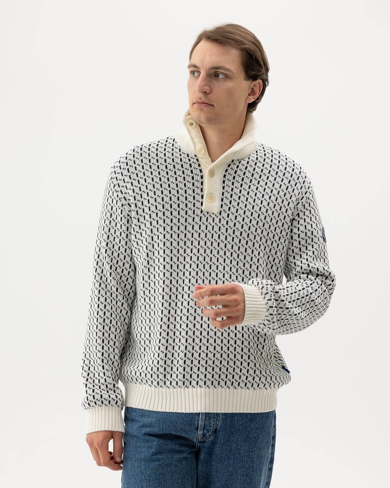 Sverre T-neck WP Off White/Navy