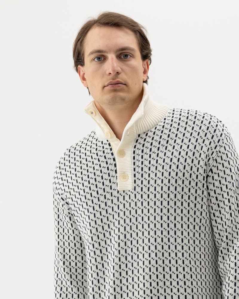 Sverre T-neck WP Off White/Navy