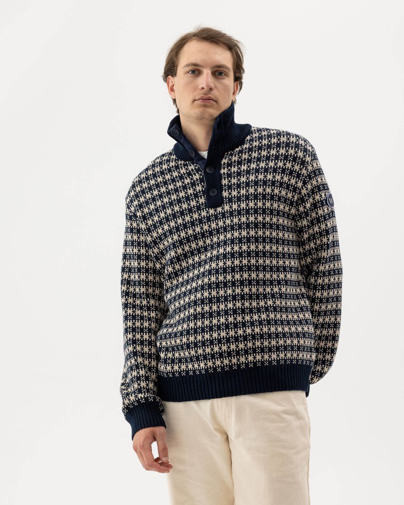 Sverre T-neck WP Navy/Oyster