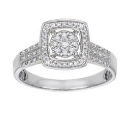 Diamantring i 18K guld - Halo Diamantring i 18K guld - Halo