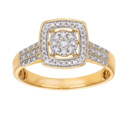 Diamantring i 18K guld - Halo Diamantring i 18K guld - Halo