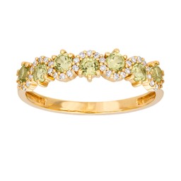 Diamantring i 18K guld med peridoter Diamantring i 18K guld med peridoter