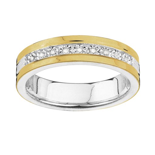 Ring i äkta silver och 18K guld