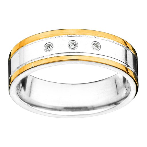 Förlovningsring i äkta silver och 18K guld