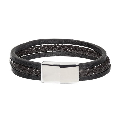 Armband i läder och stål